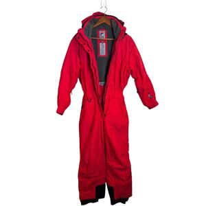 Vintage 90s Fila Alpine Red Women’s Hooded Ski Snow Suit Size 8